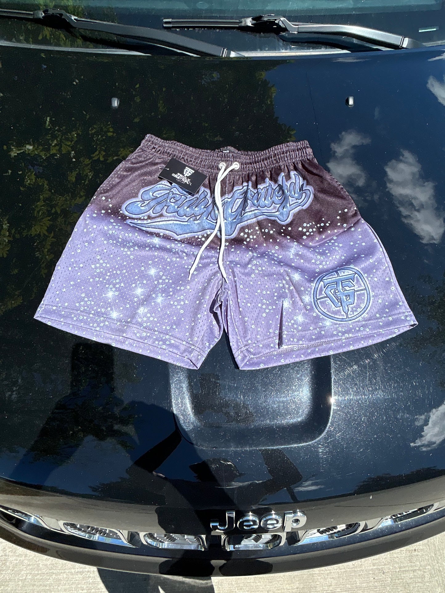Black Grateful Mesh Shorts
