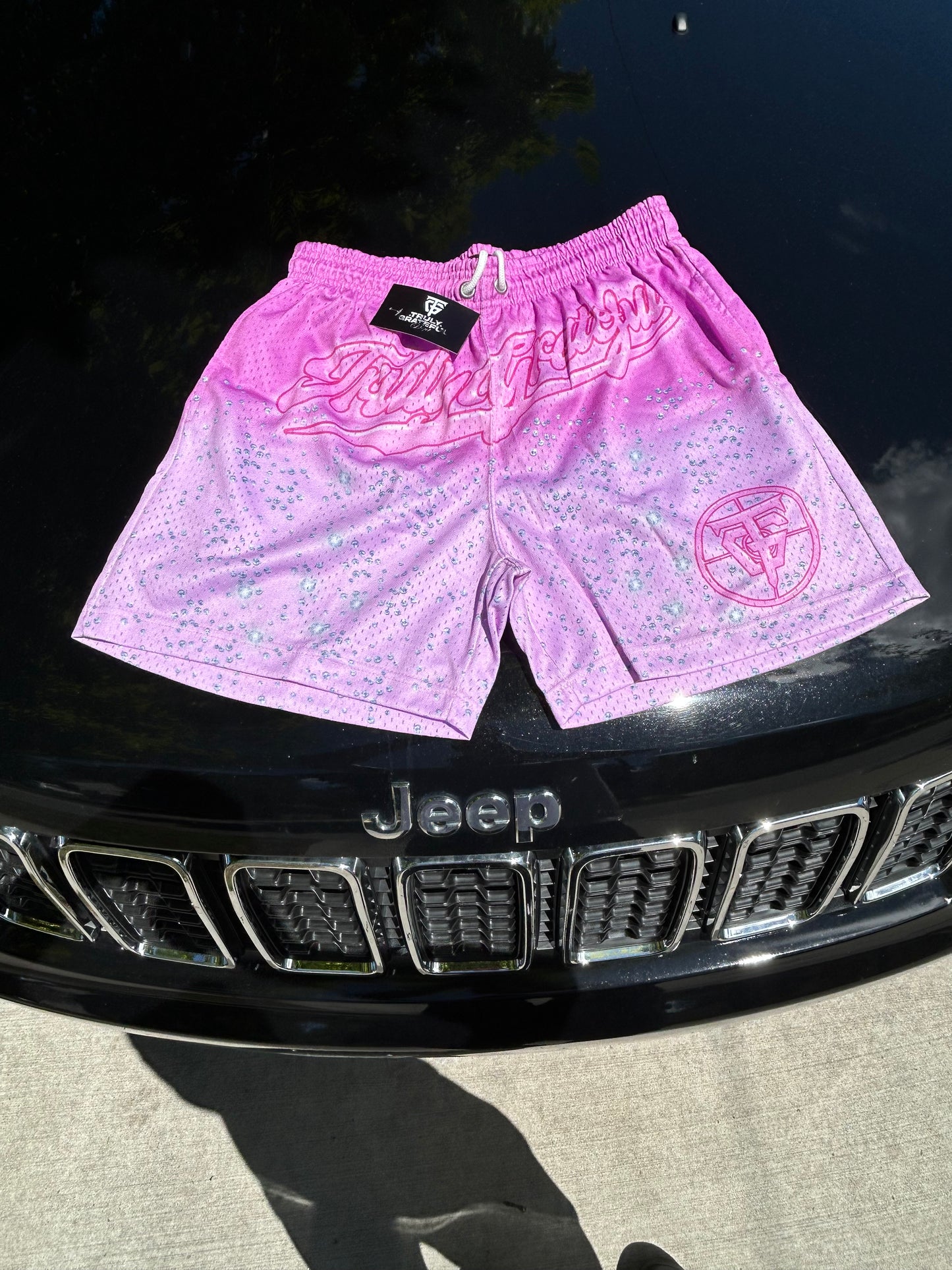 Pink Grateful Mesh Shorts