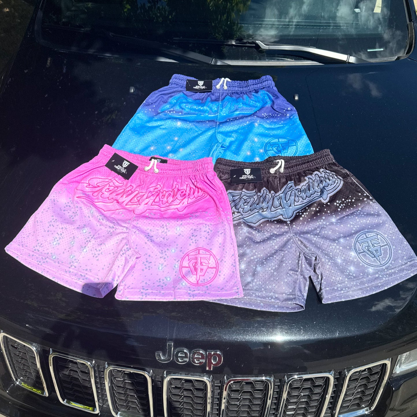 Blue Grateful Mesh Shorts